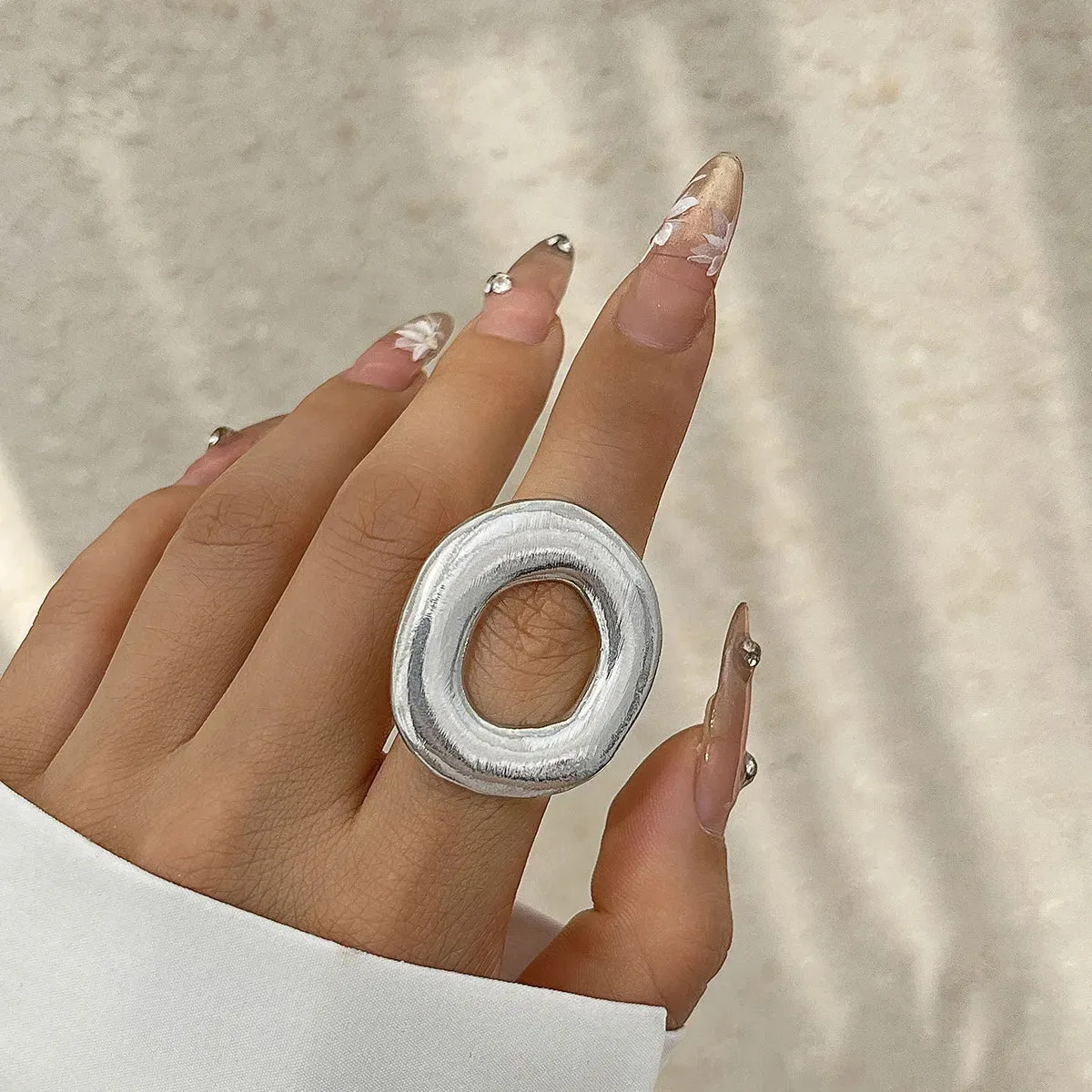JC - DIEZI Hip Hop Punk Irregular Metal Rings For Women Men Fashion Geometric Gold Silver Color Knuckle Joint Ring Jewelry 2024 New