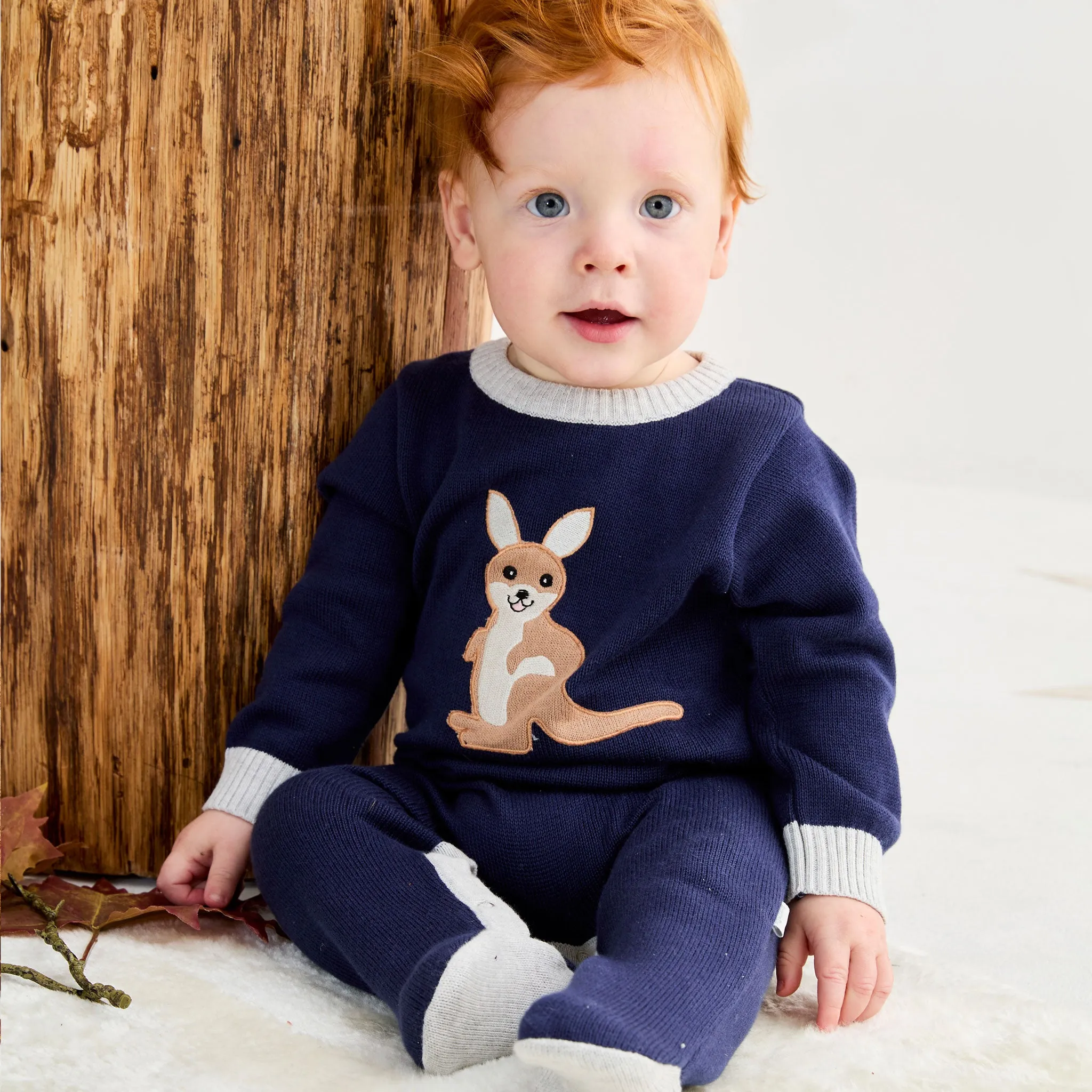 Kangaroo Knit Romper Navy