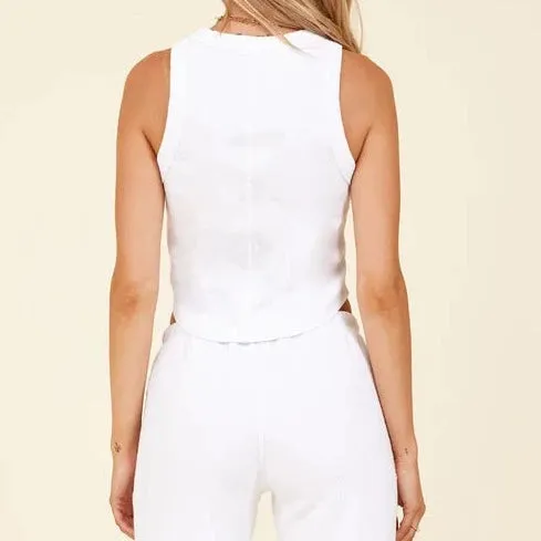 LA Made Paradise Crop Racerfront Tank