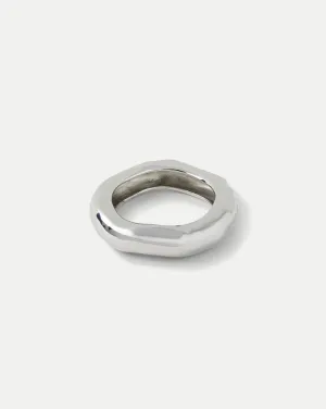 Large Molten Silver Bangle Bracelet