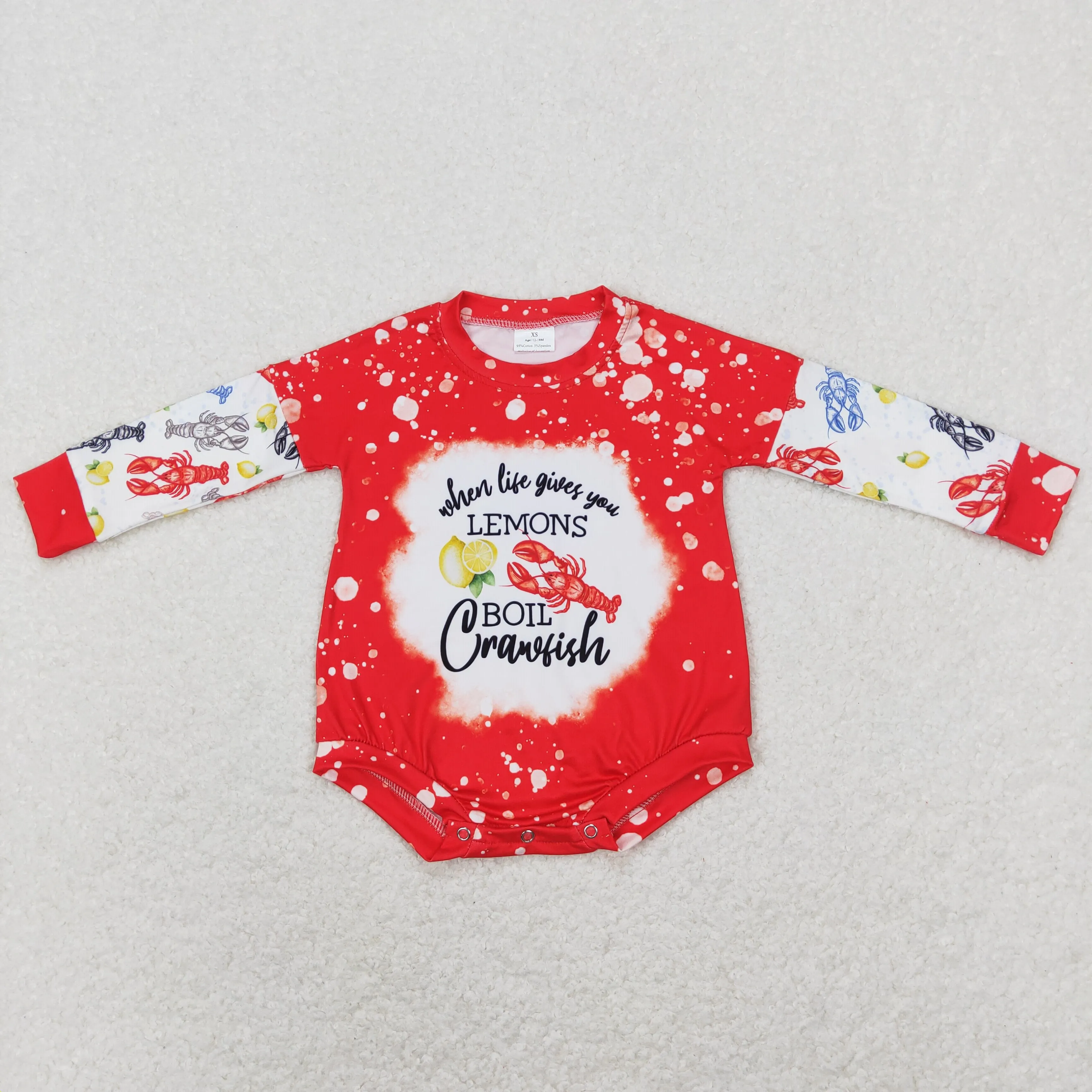 LR0875 RTS Crawfish lemon boys girl romper clothes 202401