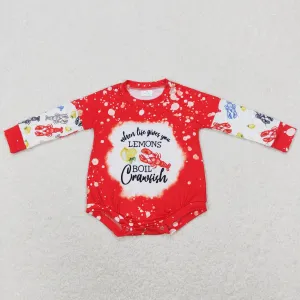 LR0875 RTS Crawfish lemon boys girl romper clothes 202401