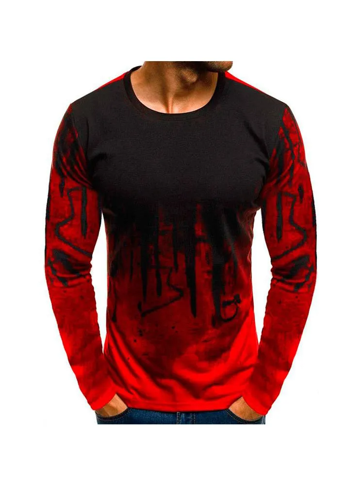 Men'S Fashion Sports Fitness Thin Long-Sleeved T-Shirt