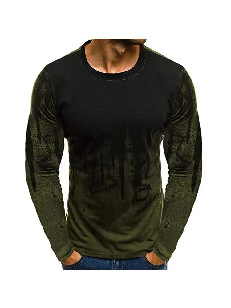 Men'S Fashion Sports Fitness Thin Long-Sleeved T-Shirt