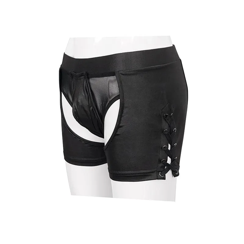 Men's Punk Cutout Mesh Splice Lingerie