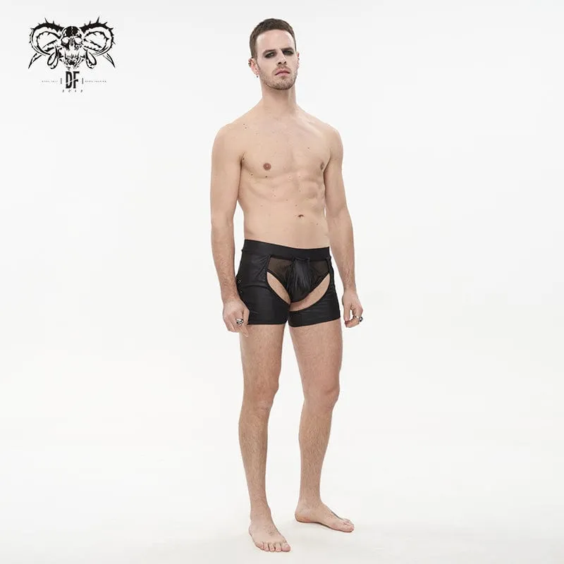 Men's Punk Cutout Mesh Splice Lingerie