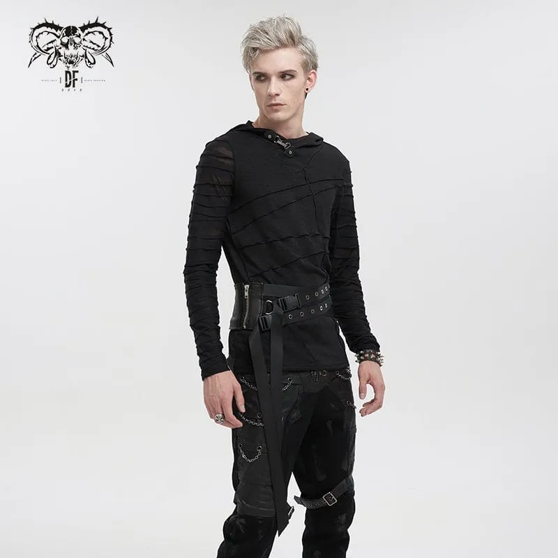 Men's Punk Eyelet Buckles Decussate Belt