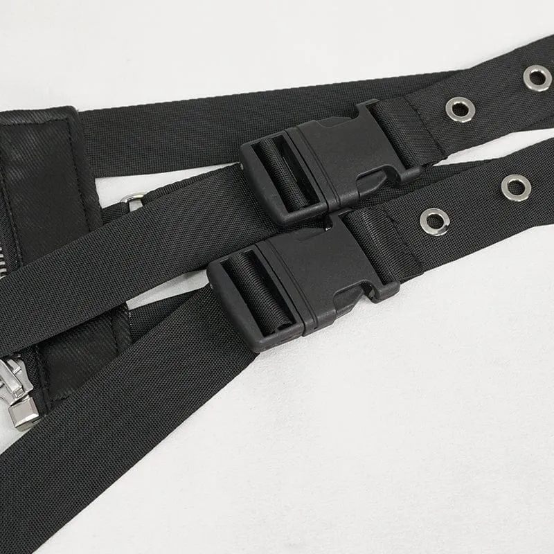 Men's Punk Eyelet Buckles Decussate Belt