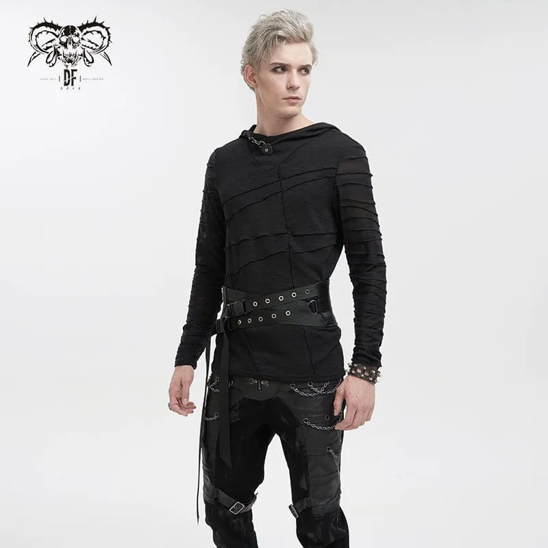 Men's Punk Eyelet Buckles Decussate Belt