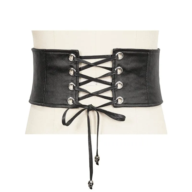 Men's Punk Eyelet Buckles Decussate Belt