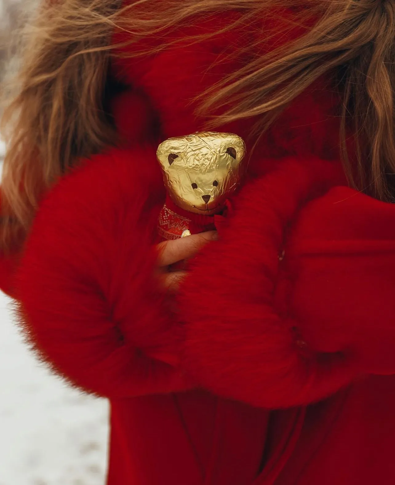 MI LOVES SIGNATURE Luxurious Anna cashmere kids coat with Fox fur trim and cuffs in Beautiful Red colour .