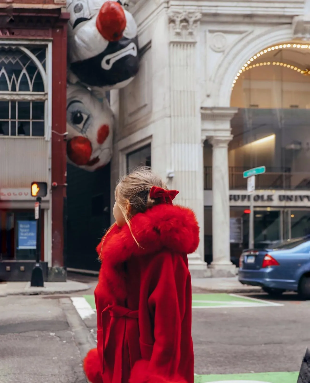 MI LOVES SIGNATURE Luxurious Anna cashmere kids coat with Fox fur trim and cuffs in Beautiful Red colour .