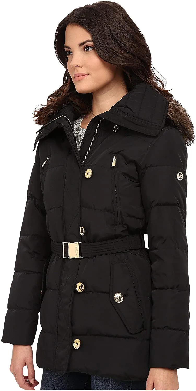 Michael Kors Fur Trim Hooded Down Coat