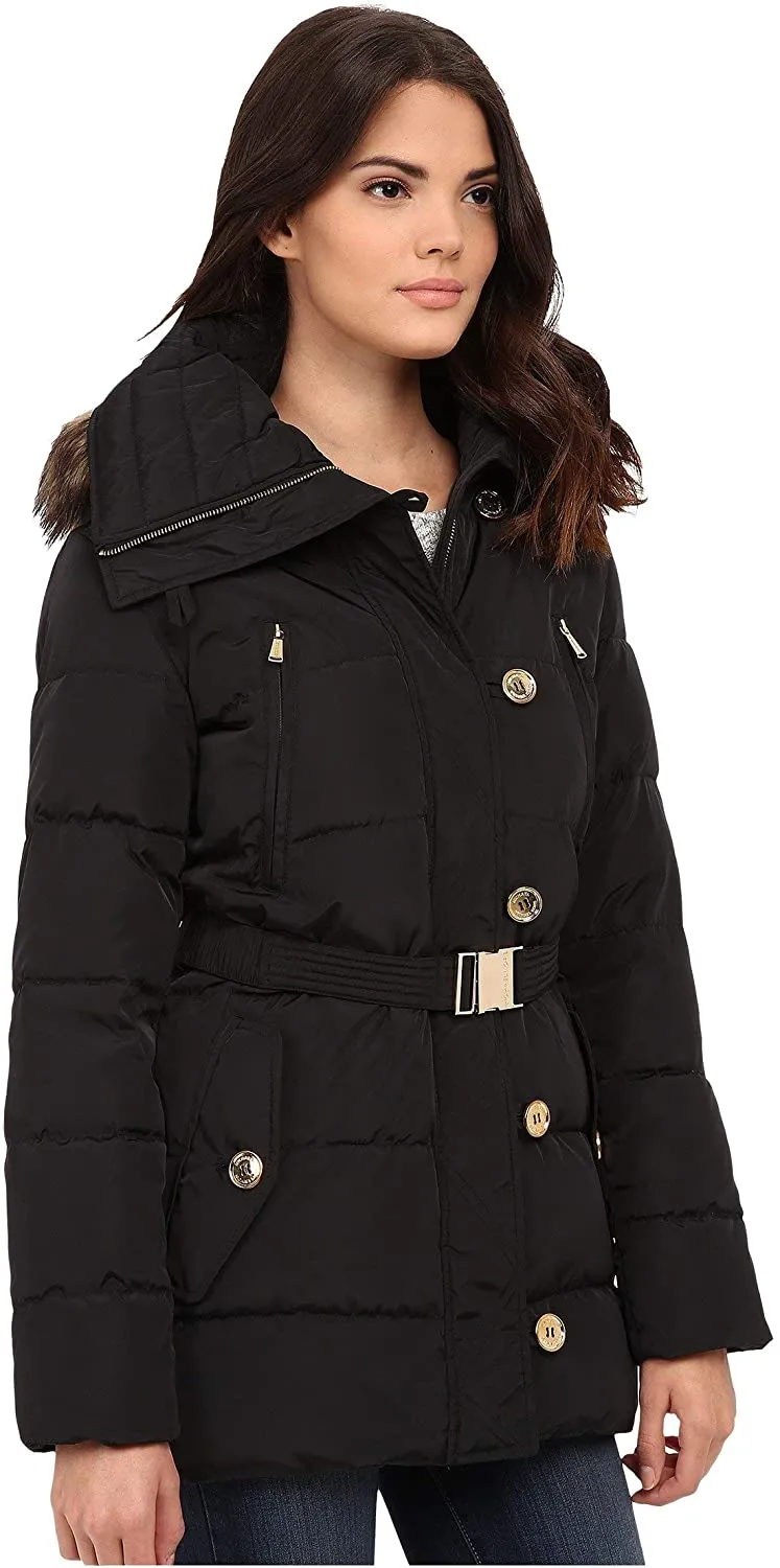 Michael Kors Fur Trim Hooded Down Coat