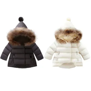 Newborn Baby Girls Boys Fashion Long Sleeve Winter Outdoor Zippered Hooded Coat