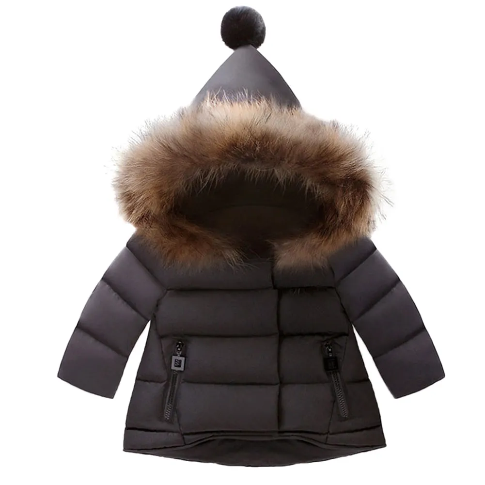 Newborn Baby Girls Boys Fashion Long Sleeve Winter Outdoor Zippered Hooded Coat