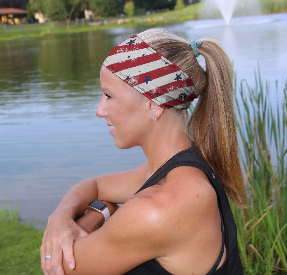 RAVEbandz The Pro - Wide Stretch Headband (Americana)