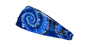 RAVEbandz The Pro - Wide Stretch Headband (Blue Tie Dye)