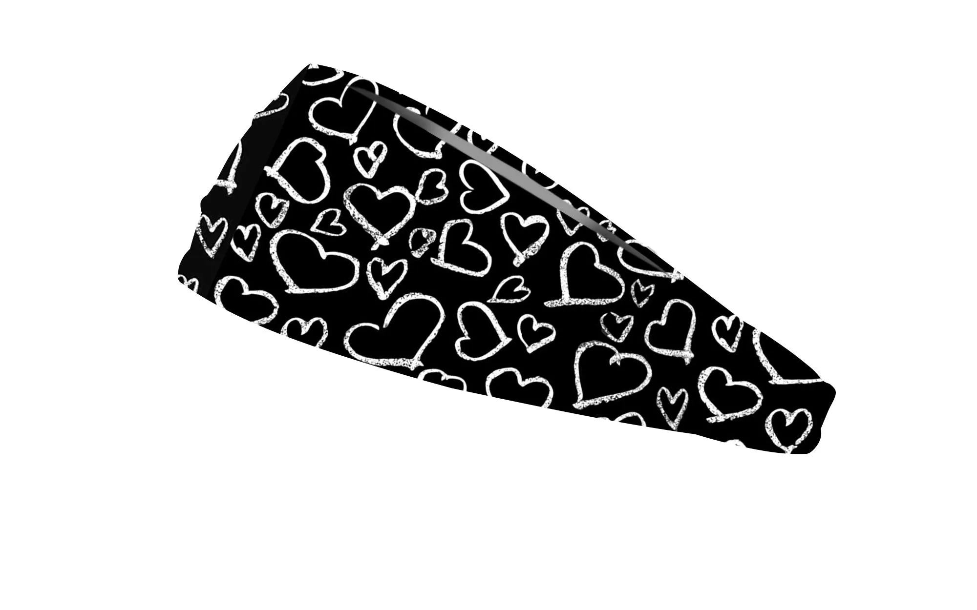 RAVEbandz The Pro - Wide Stretch Headband (Chalkboard Hearts)