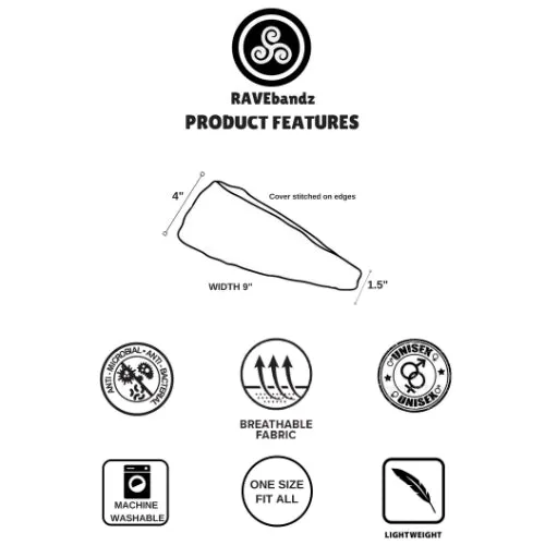 RAVEbandz The Pro - Wide Stretch Headband (Flip Flops)