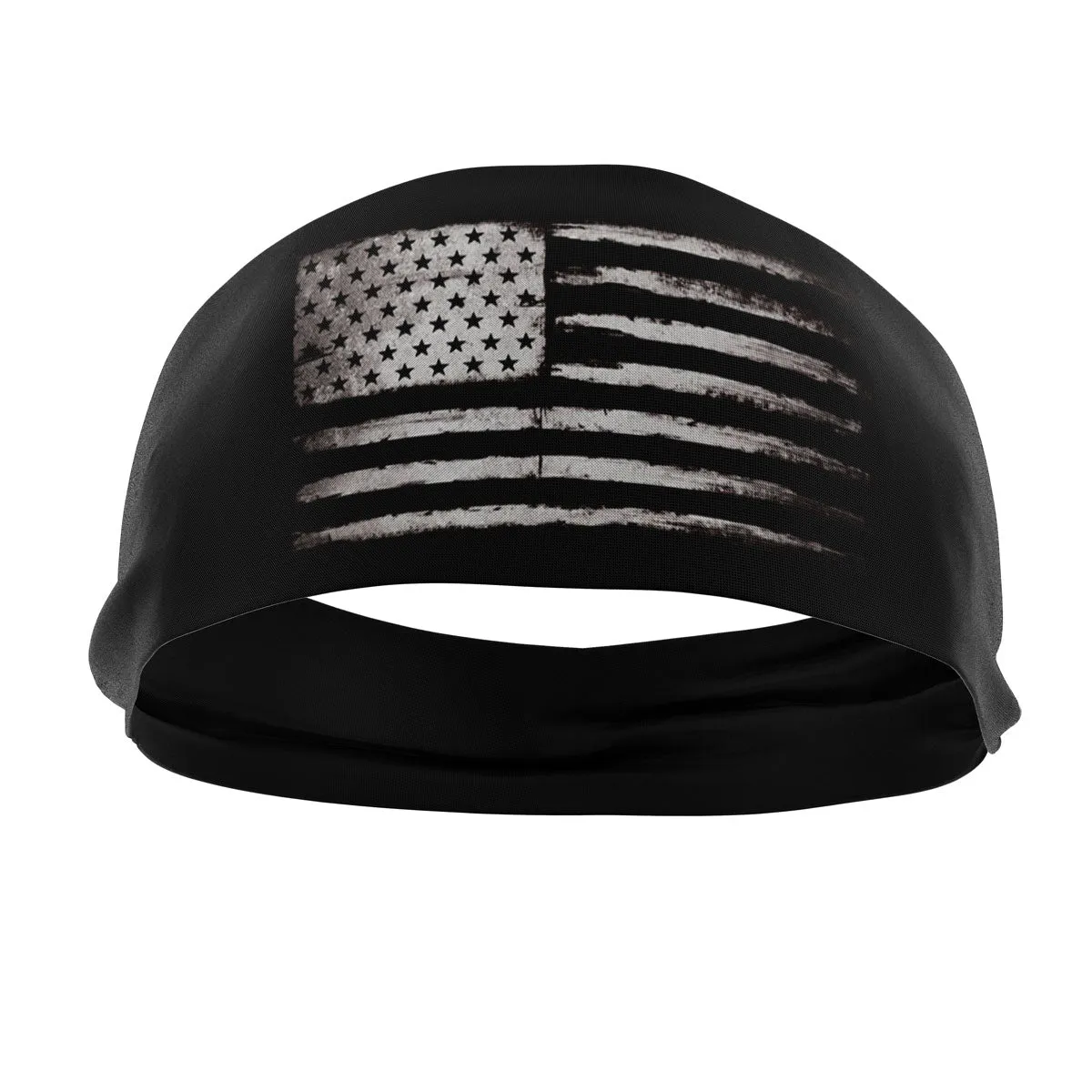 RAVEbandz The Pro - Wide Stretch Headband (Grunge Flag)