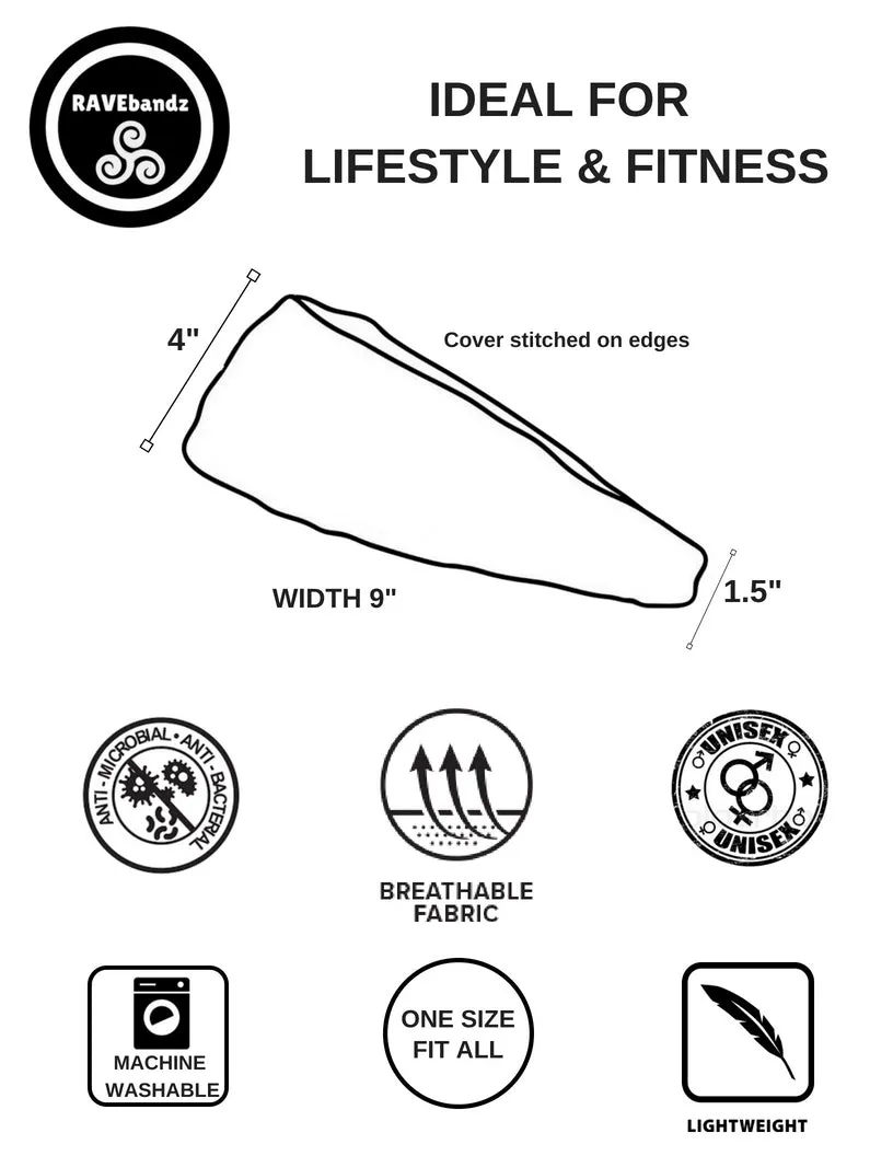RAVEbandz The Pro - Wide Stretch Headband (WW 84)