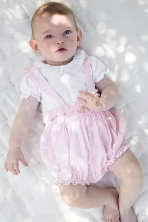 Romper Set - Pale Pink Two-tone Gingham