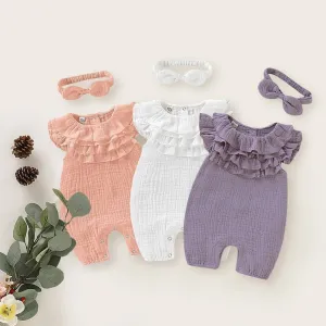 Ruffled Romper with headband