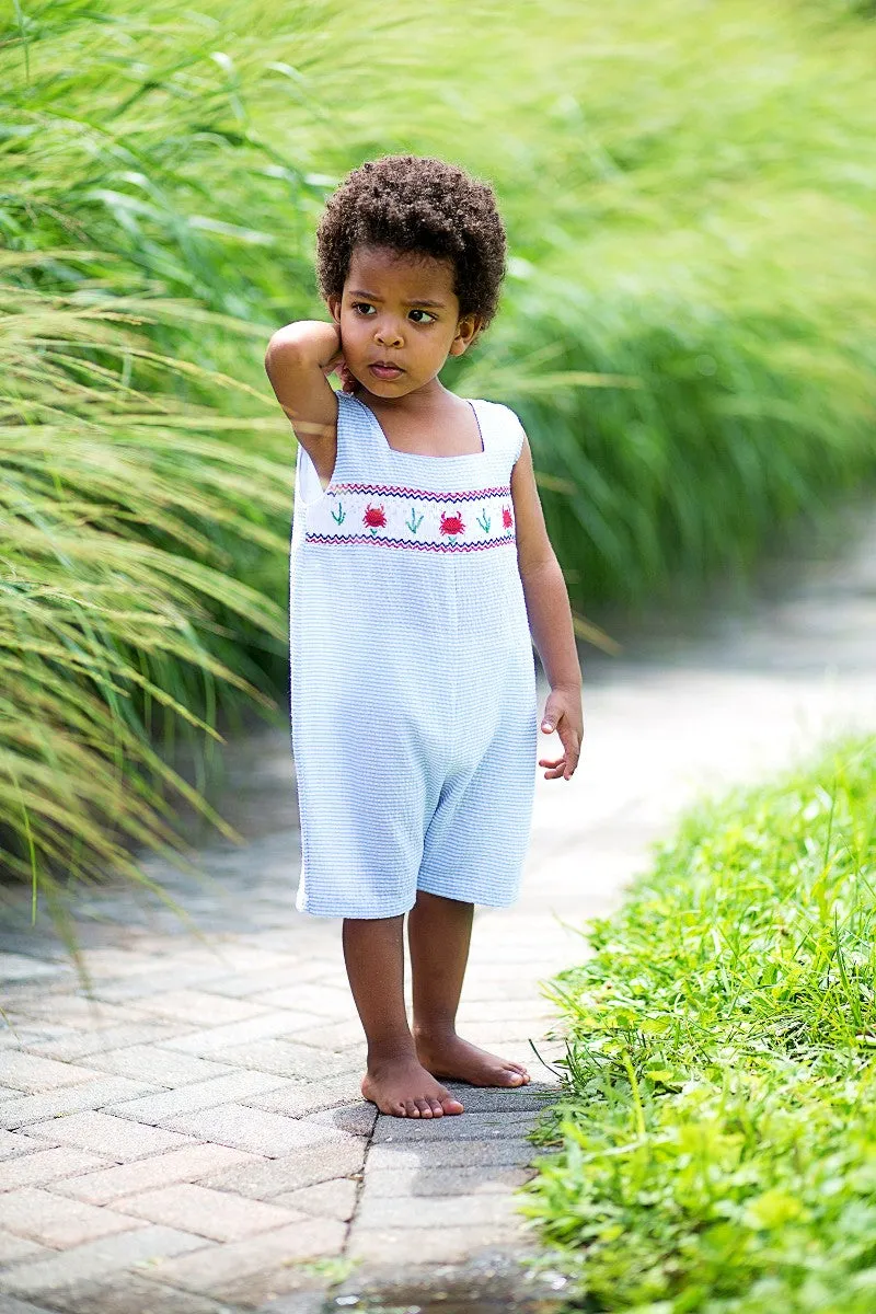 Smocked Crabs Jon Jons Baby Boy Romper