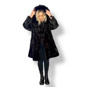 Stunning Chocolate Brown Faux Fur Coat