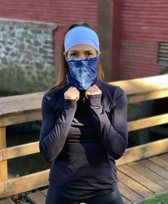 The LEGEND - Neck Gaiter (Coral / Blue Tie Dye)