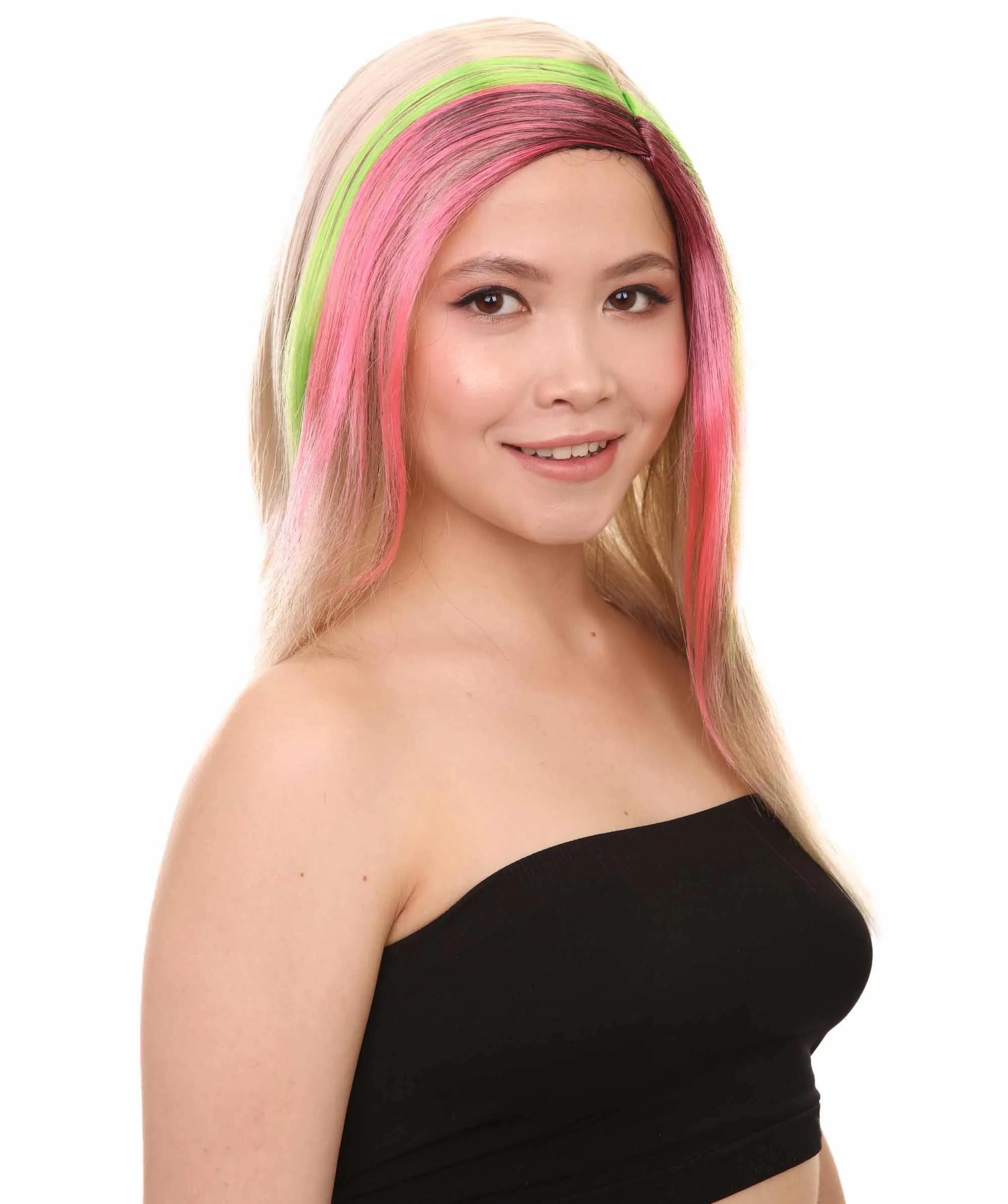 Tri-Color Punk Unisex Wig | Sexy Cosplay Party Halloween Wig | Premium Breathable Capless Cap