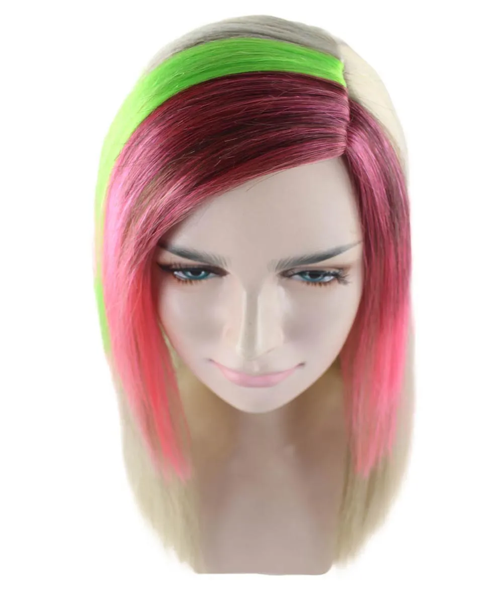 Tri-Color Punk Unisex Wig | Sexy Cosplay Party Halloween Wig | Premium Breathable Capless Cap