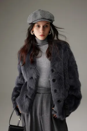 V-Neck Cropped Toscana Shearling sheepskin Jacket