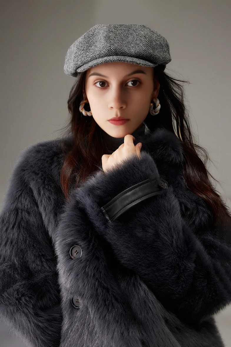 V-Neck Cropped Toscana Shearling sheepskin Jacket