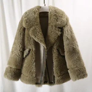 Women's Winter Casual Thick Short Coat With Wool