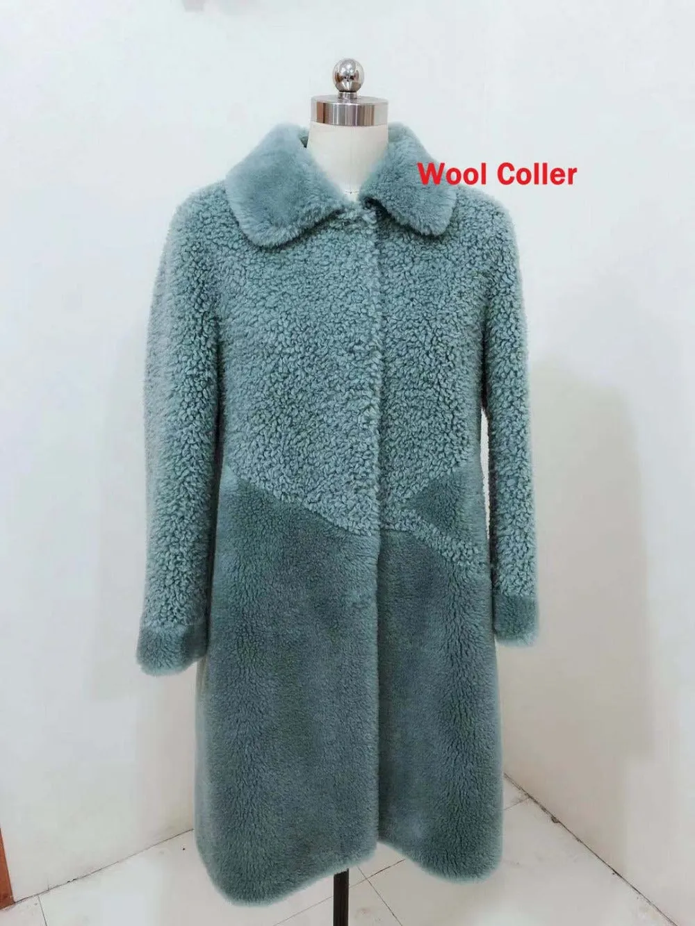 Women's Winter Thick Slim O-Neck Wool Parka