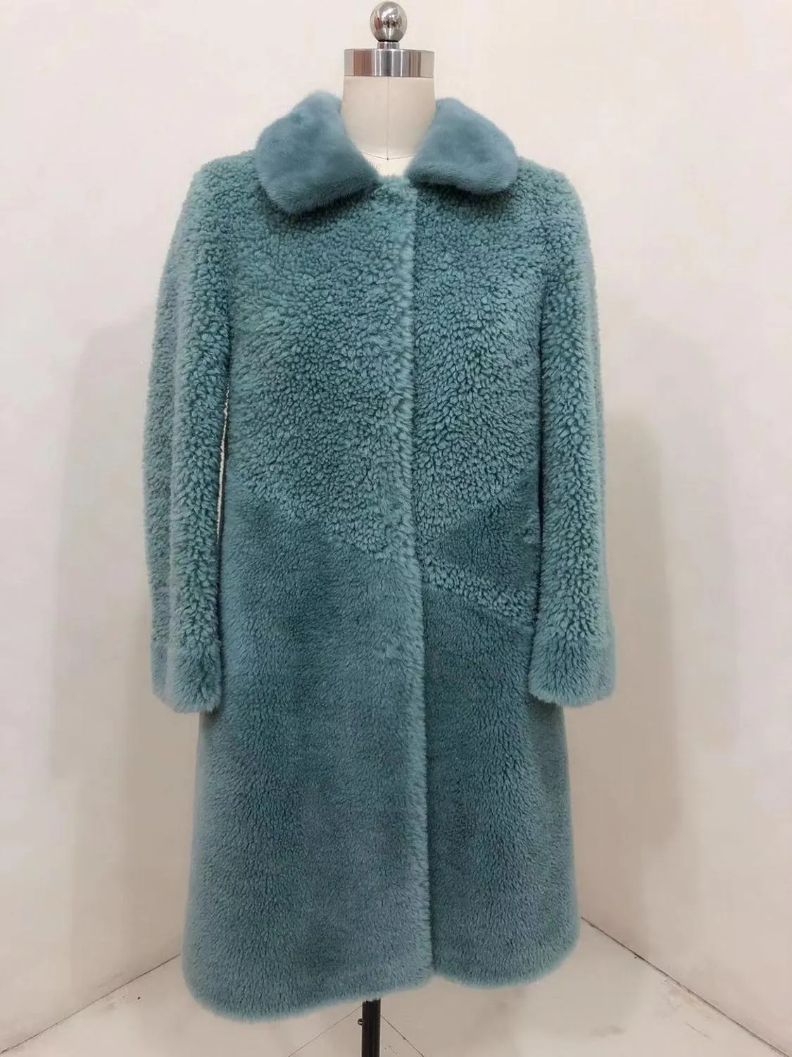 Women's Winter Thick Slim O-Neck Wool Parka