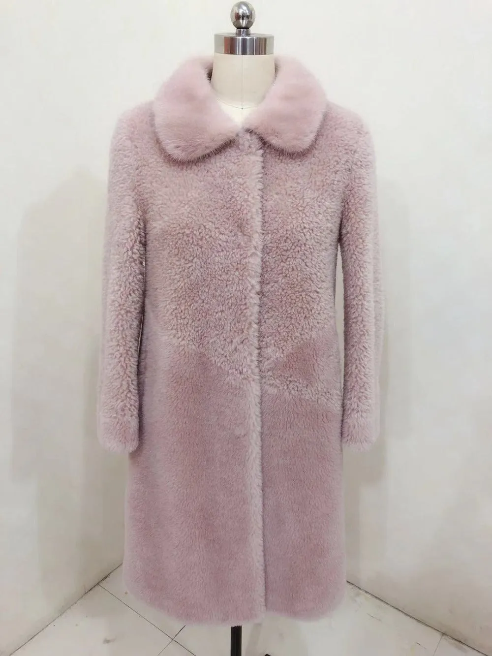 Women's Winter Thick Slim O-Neck Wool Parka