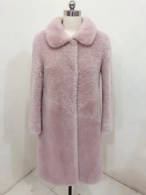 Women's Winter Thick Slim O-Neck Wool Parka