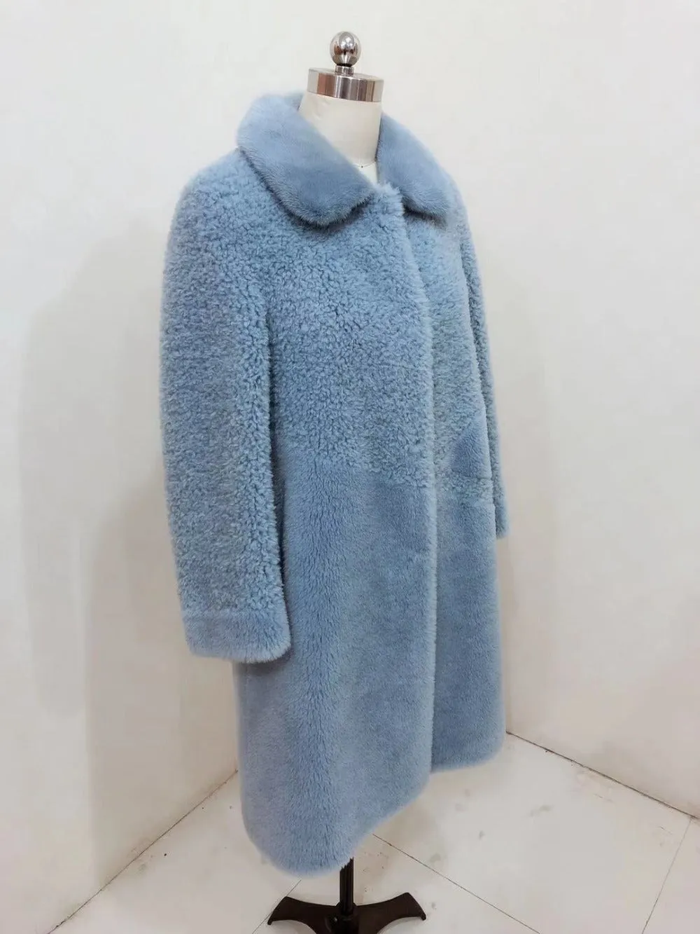 Women's Winter Thick Slim O-Neck Wool Parka