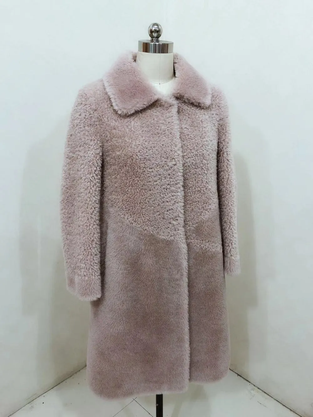Women's Winter Thick Slim O-Neck Wool Parka